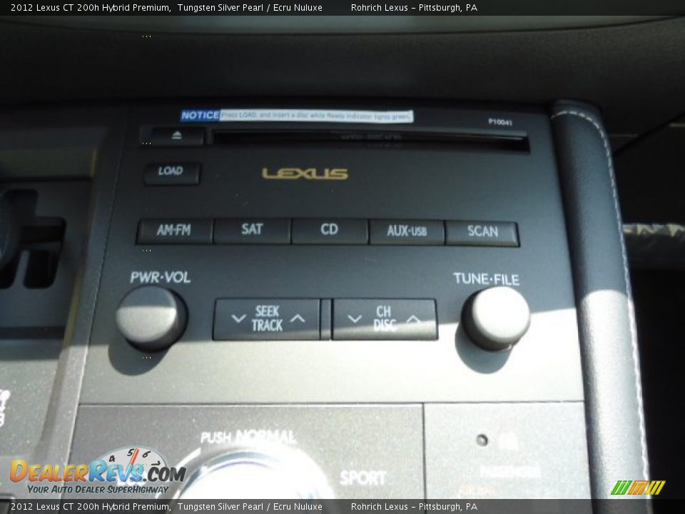 2012 Lexus CT 200h Hybrid Premium Tungsten Silver Pearl / Ecru Nuluxe Photo #19