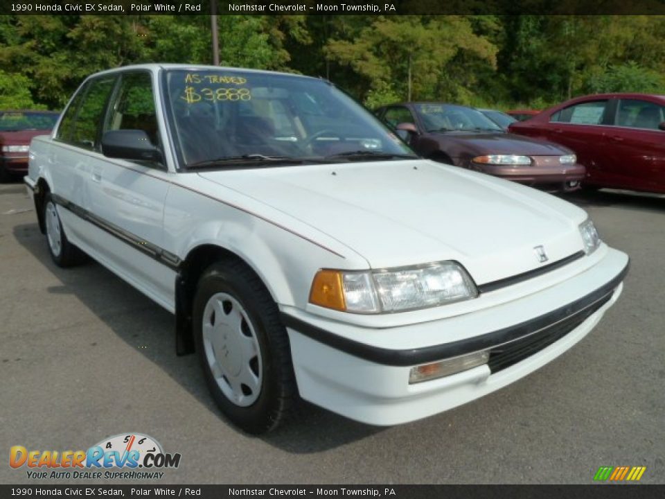 Front 3/4 View of 1990 Honda Civic EX Sedan Photo #1