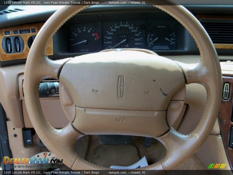 1995 Lincoln Mark VIII LSC Ivory Pearl Metallic Tricoat / Dark Beige Photo #11