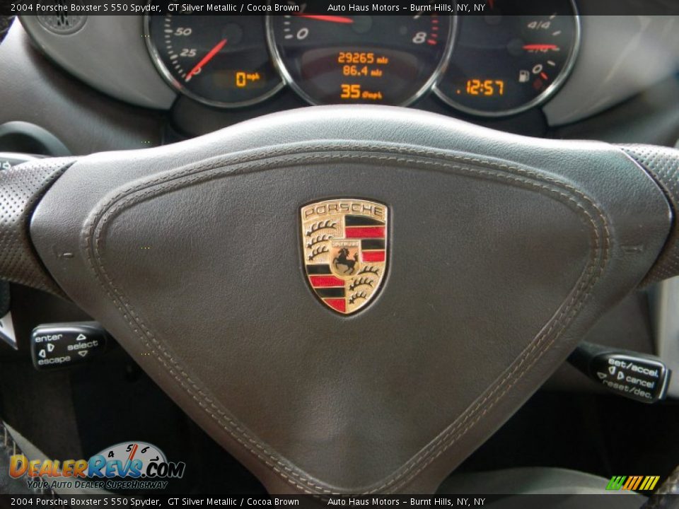 2004 Porsche Boxster S 550 Spyder GT Silver Metallic / Cocoa Brown Photo #19