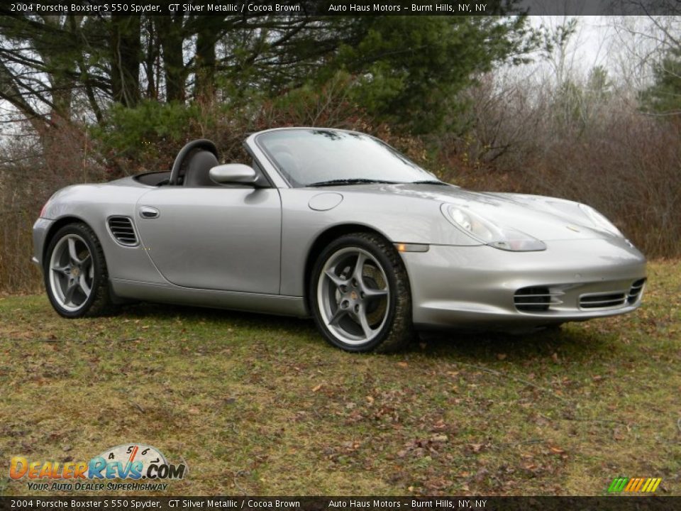 2004 Porsche Boxster S 550 Spyder GT Silver Metallic / Cocoa Brown Photo #31