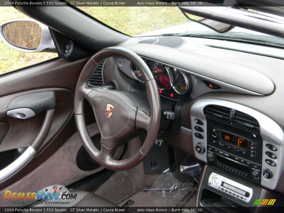 2004 Porsche Boxster S 550 Spyder GT Silver Metallic / Cocoa Brown Photo #32