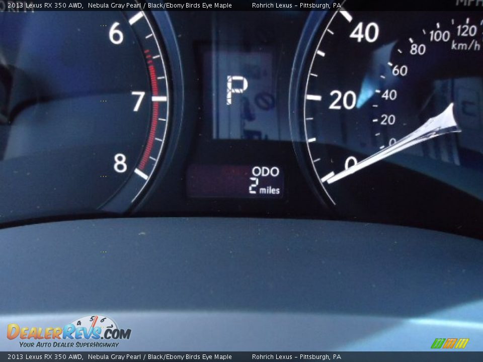 2013 Lexus RX 350 AWD Nebula Gray Pearl / Black/Ebony Birds Eye Maple Photo #20