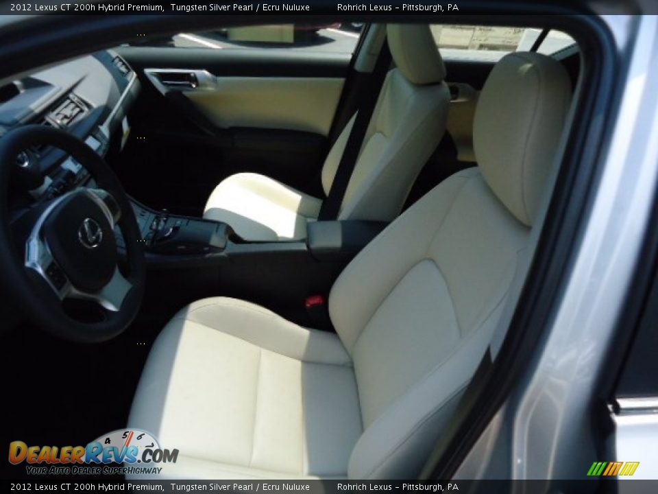 2012 Lexus CT 200h Hybrid Premium Tungsten Silver Pearl / Ecru Nuluxe Photo #10