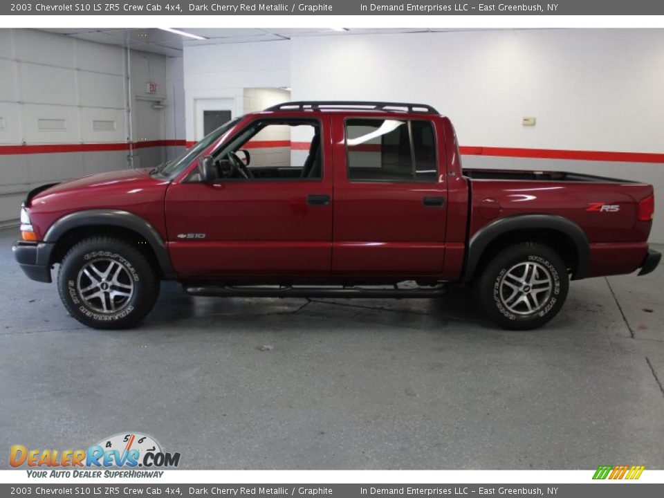 2003 Chevrolet S10 LS ZR5 Crew Cab 4x4 Dark Cherry Red Metallic / Graphite Photo #6