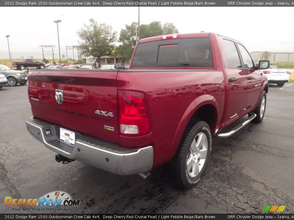 2012 Dodge Ram 1500 Outdoorsman Crew Cab 4x4 Deep Cherry Red Crystal Pearl / Light Pebble Beige/Bark Brown Photo #5