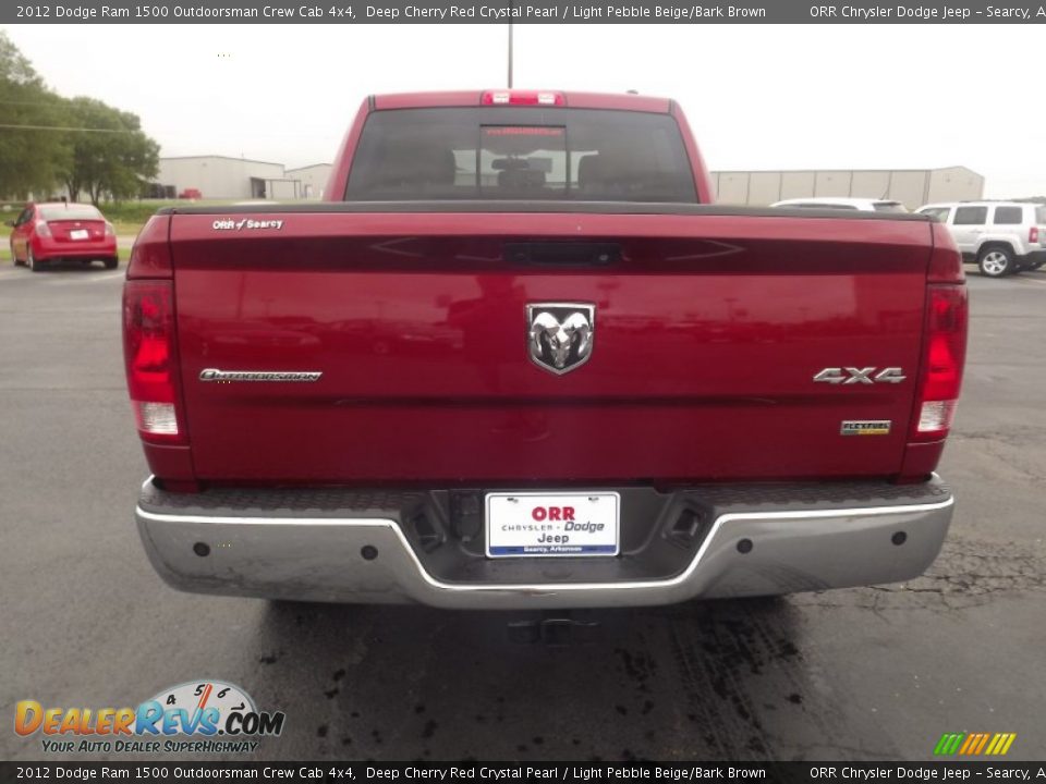 2012 Dodge Ram 1500 Outdoorsman Crew Cab 4x4 Deep Cherry Red Crystal Pearl / Light Pebble Beige/Bark Brown Photo #6