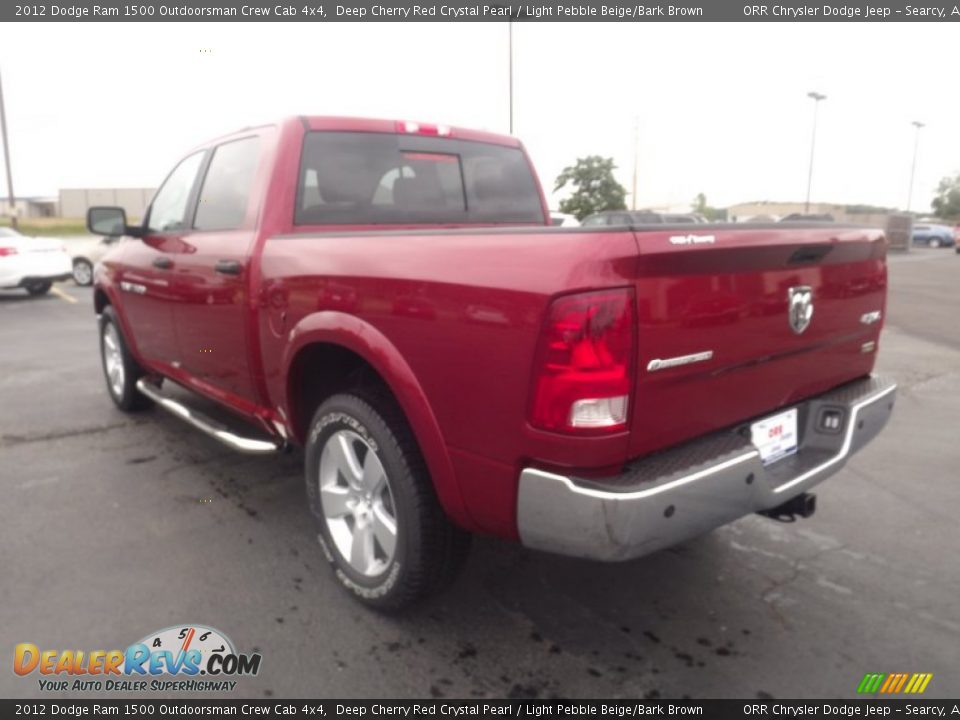 2012 Dodge Ram 1500 Outdoorsman Crew Cab 4x4 Deep Cherry Red Crystal Pearl / Light Pebble Beige/Bark Brown Photo #7