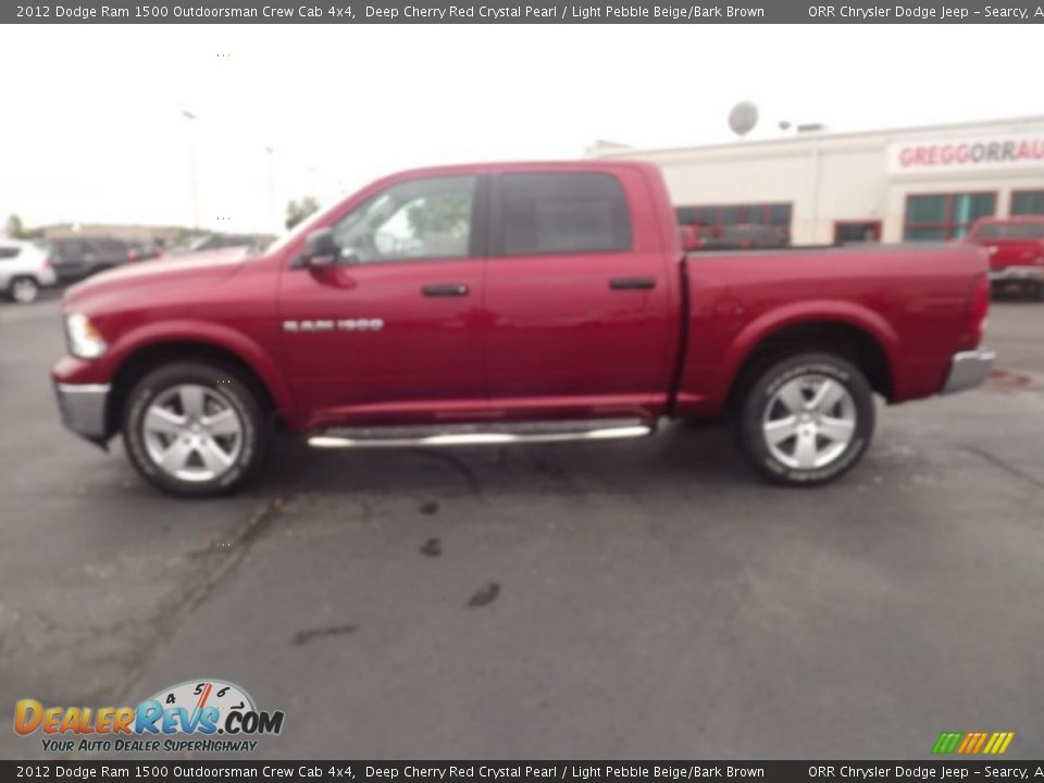 2012 Dodge Ram 1500 Outdoorsman Crew Cab 4x4 Deep Cherry Red Crystal Pearl / Light Pebble Beige/Bark Brown Photo #8