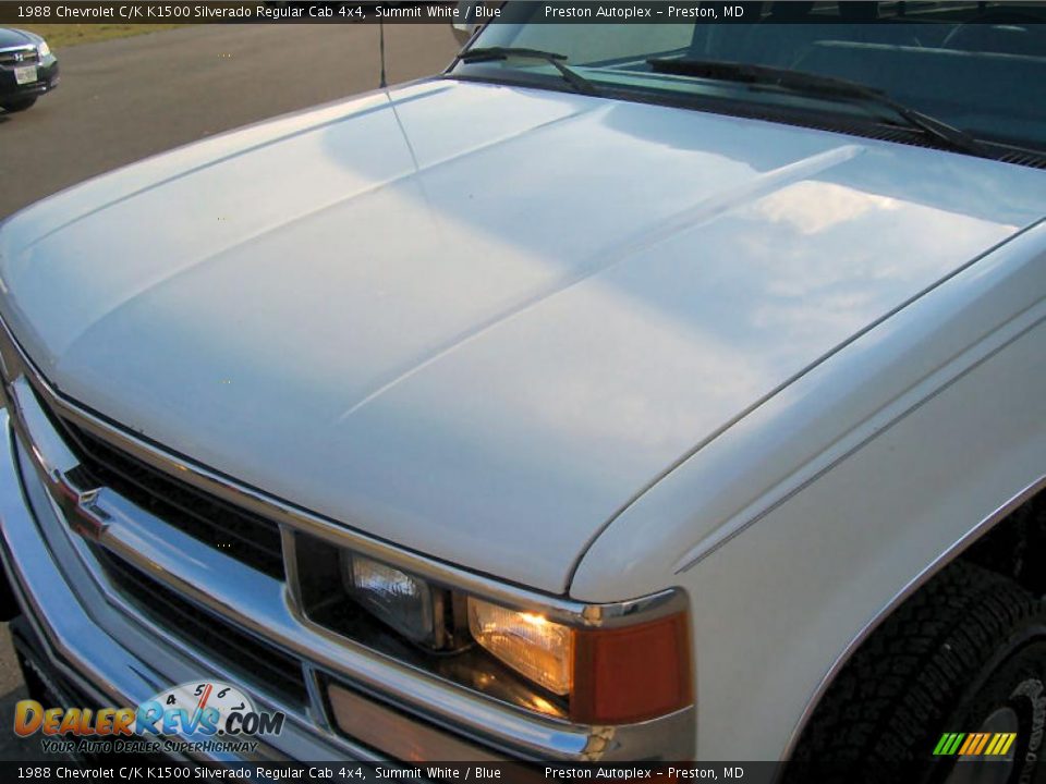 1988 Chevrolet C/K K1500 Silverado Regular Cab 4x4 Summit White / Blue Photo #8