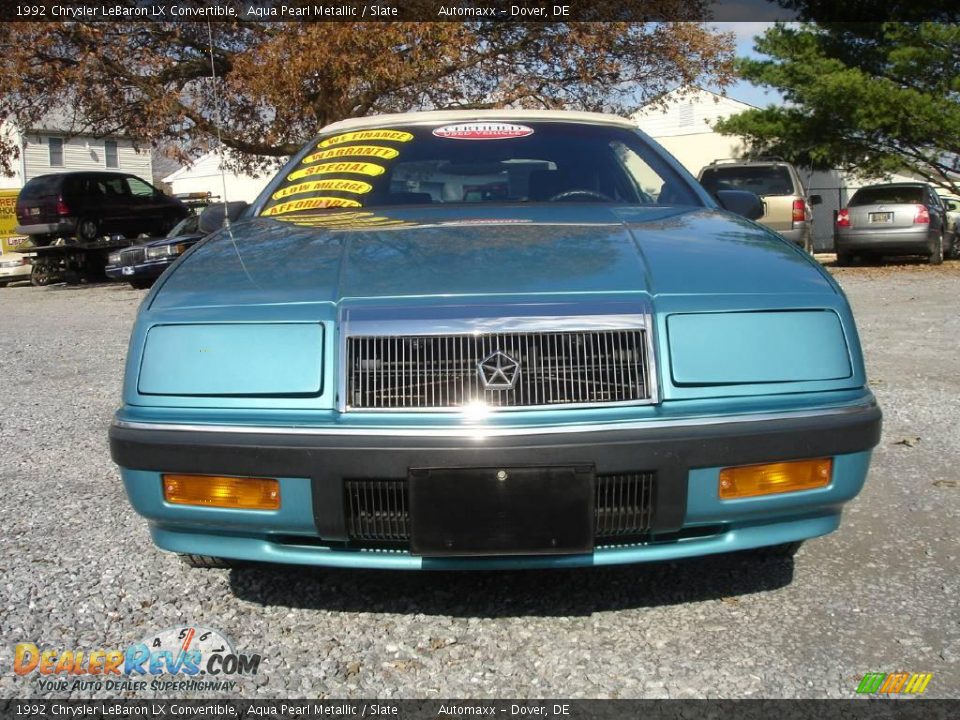 1992 Chrysler LeBaron LX Convertible Aqua Pearl Metallic / Slate Photo #2