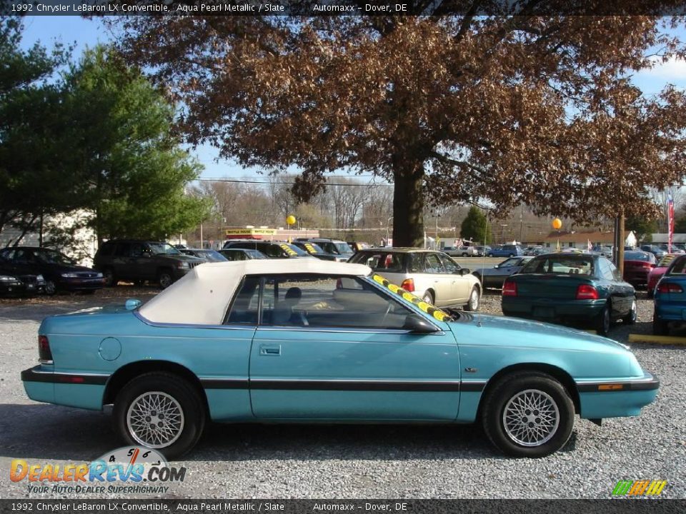 1992 Chrysler LeBaron LX Convertible Aqua Pearl Metallic / Slate Photo #4