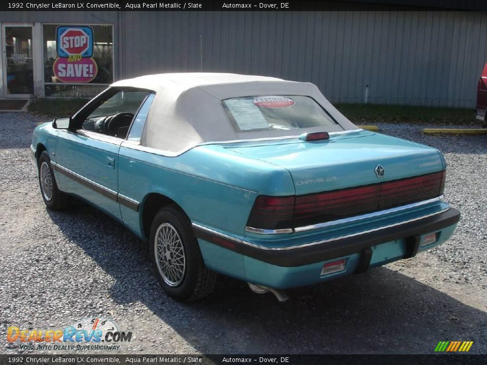 1992 Chrysler LeBaron LX Convertible Aqua Pearl Metallic / Slate Photo #7