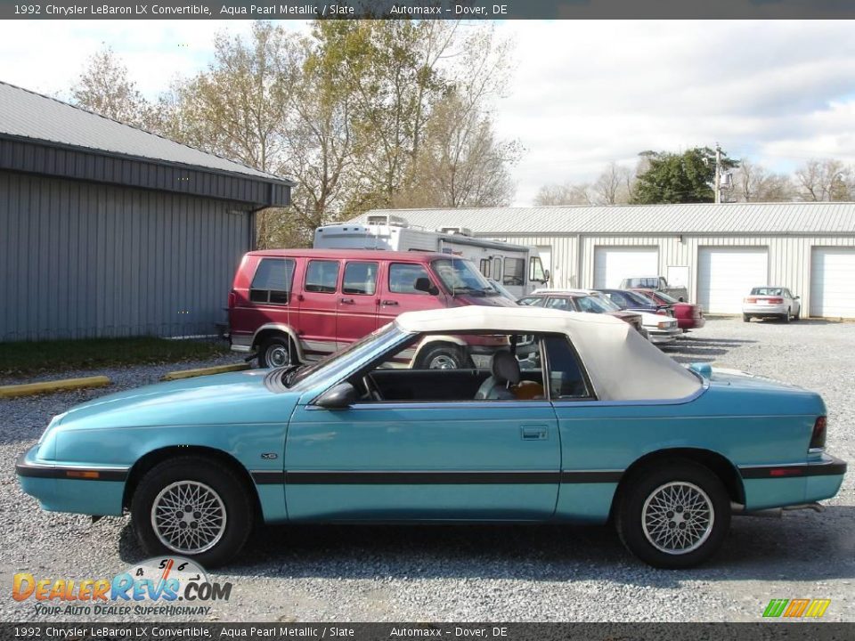 1992 Chrysler LeBaron LX Convertible Aqua Pearl Metallic / Slate Photo #8