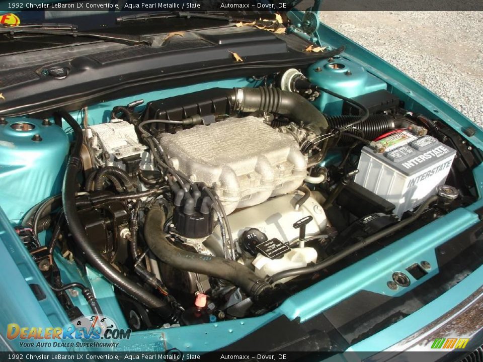 1992 Chrysler LeBaron LX Convertible Aqua Pearl Metallic / Slate Photo #15