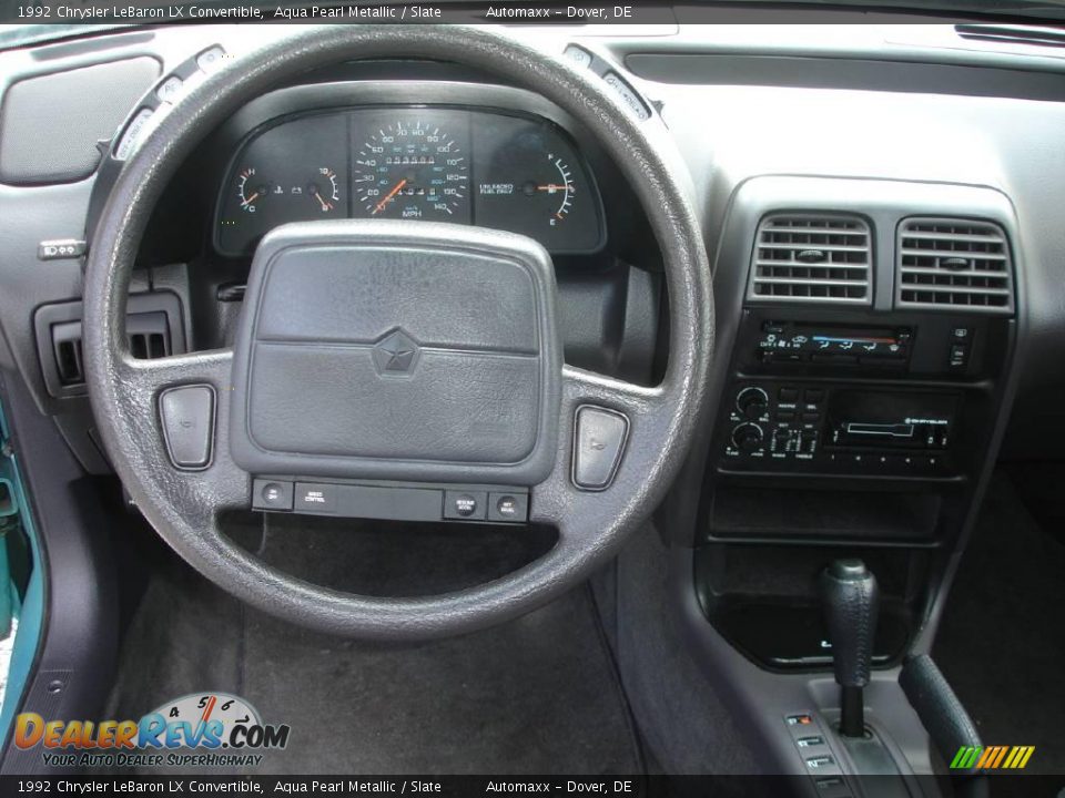 1992 Chrysler LeBaron LX Convertible Aqua Pearl Metallic / Slate Photo #19