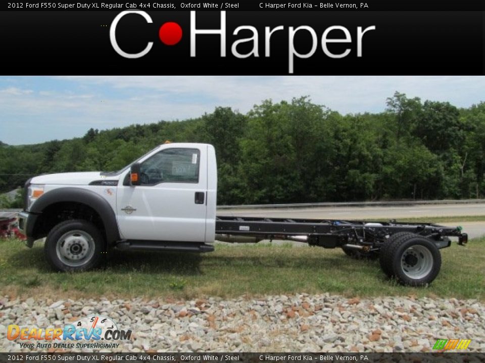 2012 Ford F550 Super Duty XL Regular Cab 4x4 Chassis Oxford White / Steel Photo #1