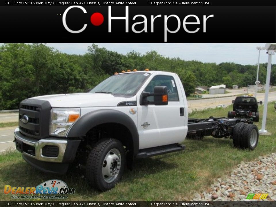 2012 Ford F550 Super Duty XL Regular Cab 4x4 Chassis Oxford White / Steel Photo #3