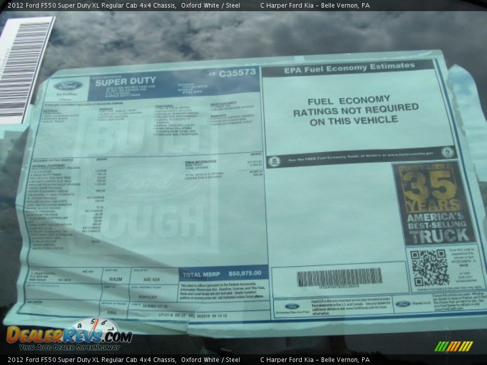 2012 Ford F550 Super Duty XL Regular Cab 4x4 Chassis Oxford White / Steel Photo #5