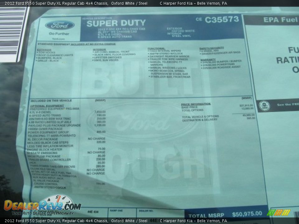 2012 Ford F550 Super Duty XL Regular Cab 4x4 Chassis Oxford White / Steel Photo #6