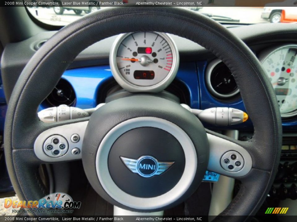2008 Mini Cooper Convertible Laser Blue Metallic / Panther Black Photo #15