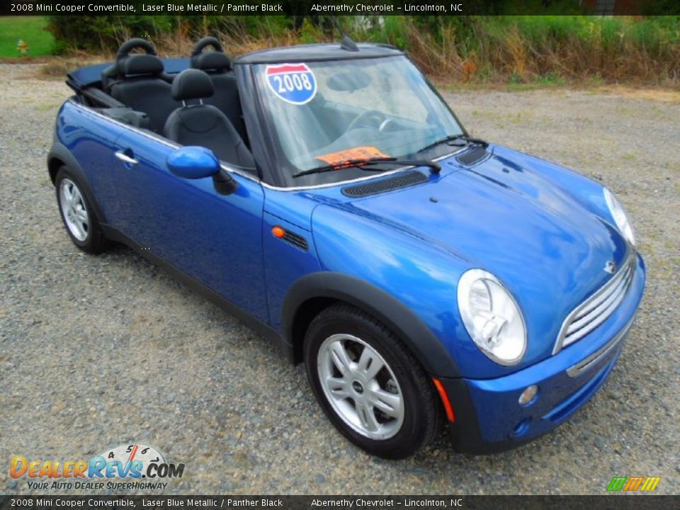 2008 Mini Cooper Convertible Laser Blue Metallic / Panther Black Photo #23