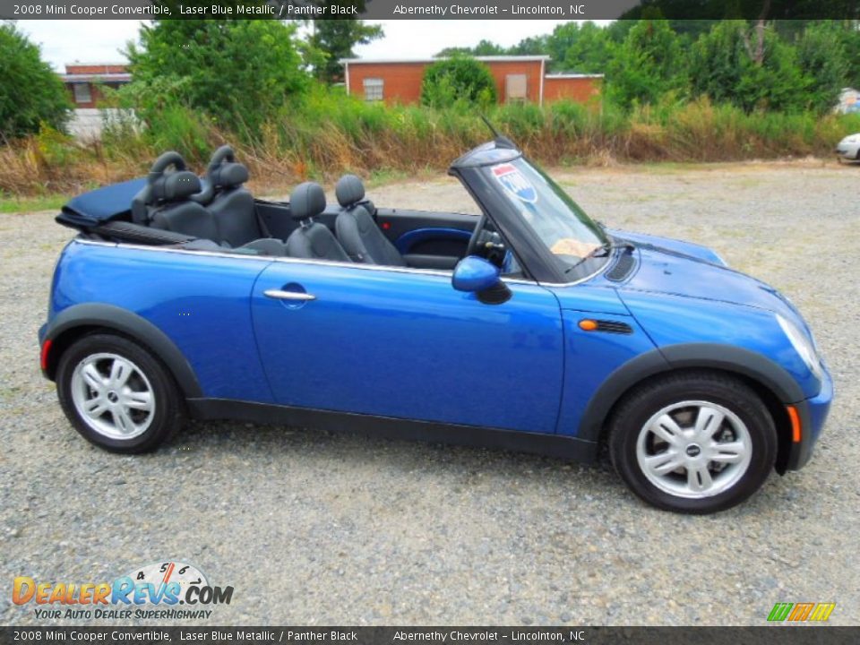 2008 Mini Cooper Convertible Laser Blue Metallic / Panther Black Photo #24