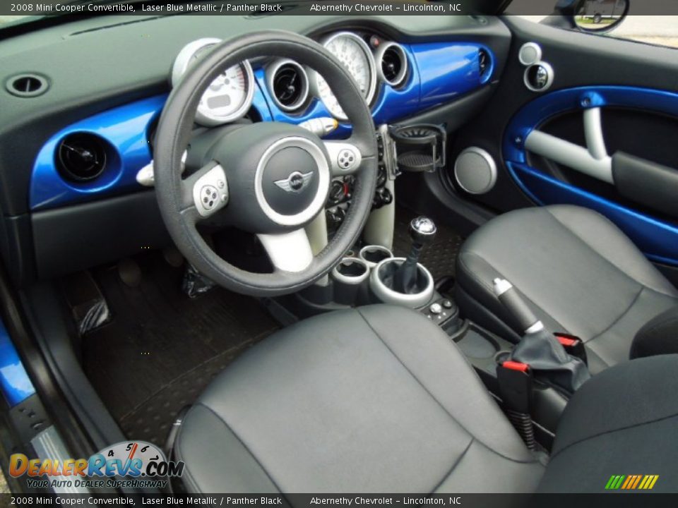 2008 Mini Cooper Convertible Laser Blue Metallic / Panther Black Photo #26