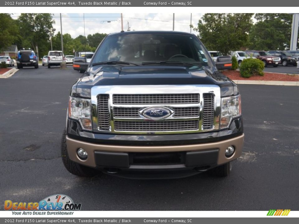 2012 Ford F150 Lariat SuperCrew 4x4 Tuxedo Black Metallic / Black Photo #2