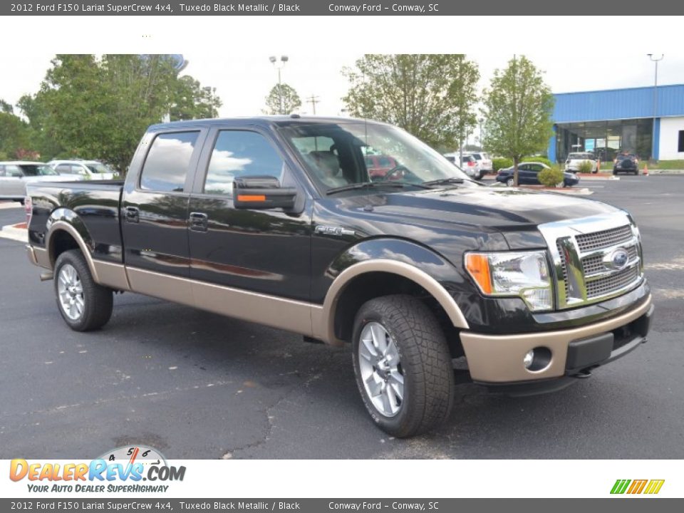 2012 Ford F150 Lariat SuperCrew 4x4 Tuxedo Black Metallic / Black Photo #3