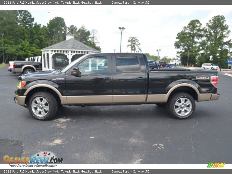 2012 Ford F150 Lariat SuperCrew 4x4 Tuxedo Black Metallic / Black Photo #8