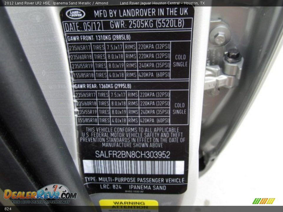 Land Rover Color Code 824 Ipanema Sand Metallic