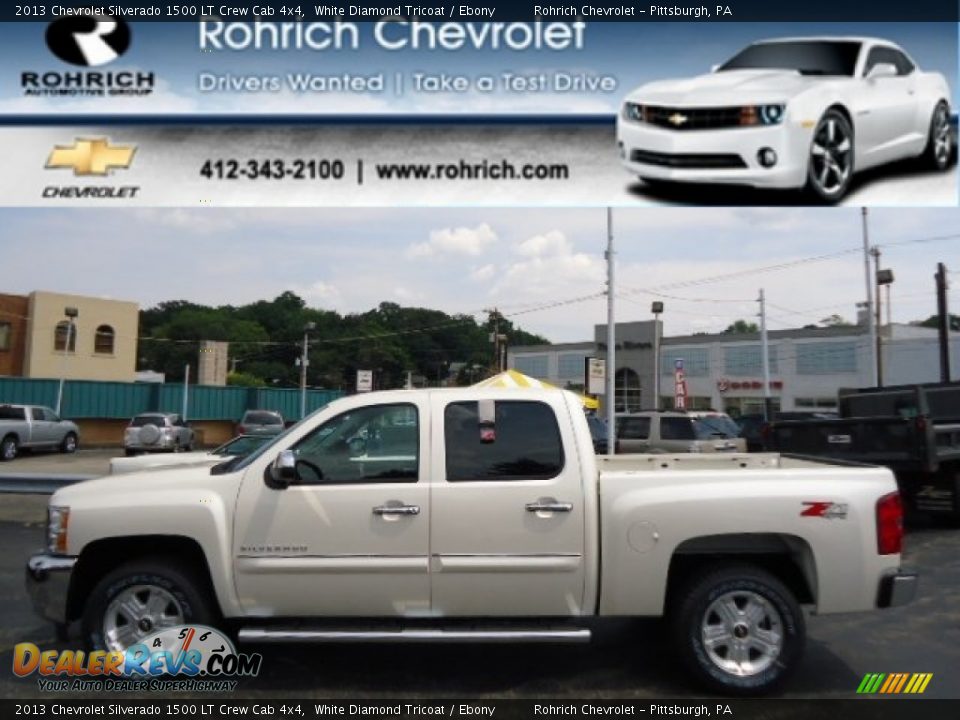 2013 Chevrolet Silverado 1500 LT Crew Cab 4x4 White Diamond Tricoat / Ebony Photo #1