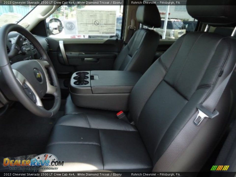 Ebony Interior - 2013 Chevrolet Silverado 1500 LT Crew Cab 4x4 Photo #10