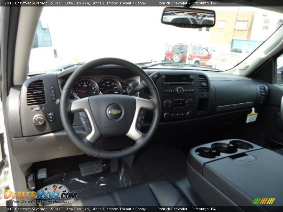 Ebony Interior - 2013 Chevrolet Silverado 1500 LT Crew Cab 4x4 Photo #12