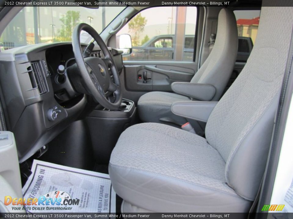 Medium Pewter Interior - 2012 Chevrolet Express LT 3500 Passenger Van Photo #8