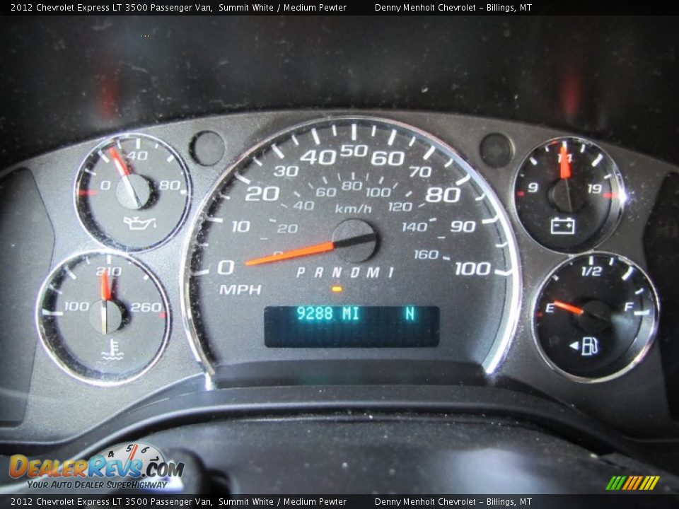 2012 Chevrolet Express LT 3500 Passenger Van Gauges Photo #10