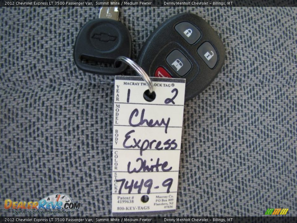 Keys of 2012 Chevrolet Express LT 3500 Passenger Van Photo #32