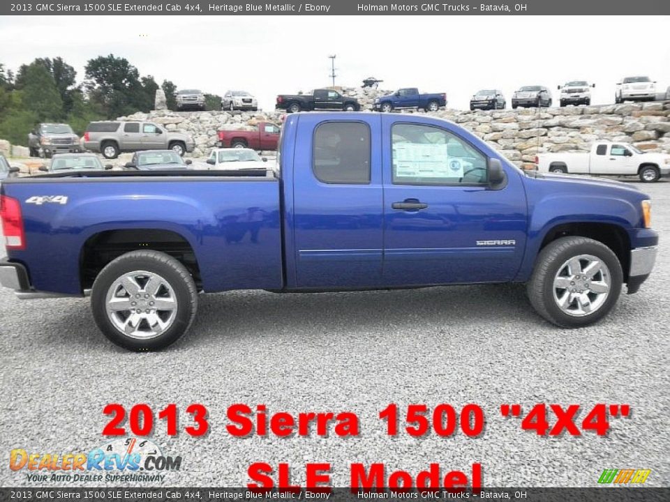 2013 GMC Sierra 1500 SLE Extended Cab 4x4 Heritage Blue Metallic / Ebony Photo #1