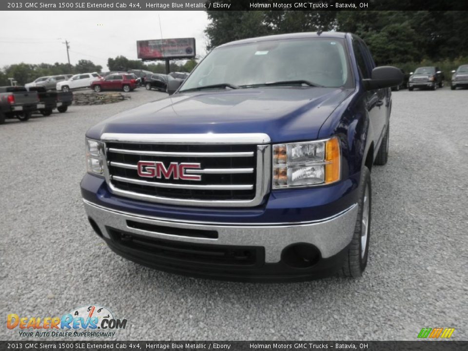 2013 GMC Sierra 1500 SLE Extended Cab 4x4 Heritage Blue Metallic / Ebony Photo #3