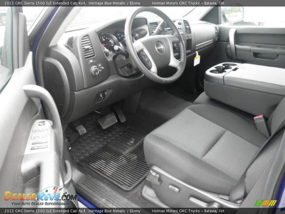 Ebony Interior - 2013 GMC Sierra 1500 SLE Extended Cab 4x4 Photo #5