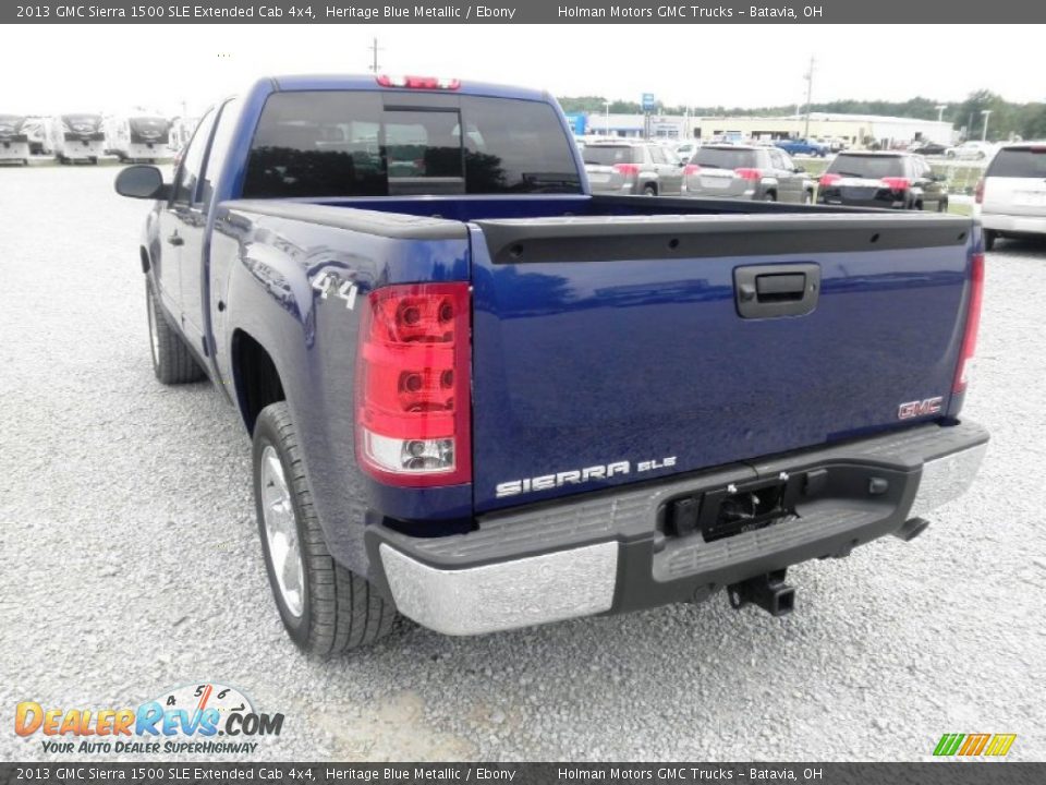 2013 GMC Sierra 1500 SLE Extended Cab 4x4 Heritage Blue Metallic / Ebony Photo #16