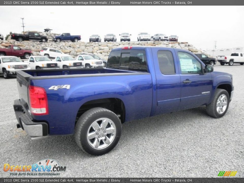 2013 GMC Sierra 1500 SLE Extended Cab 4x4 Heritage Blue Metallic / Ebony Photo #22