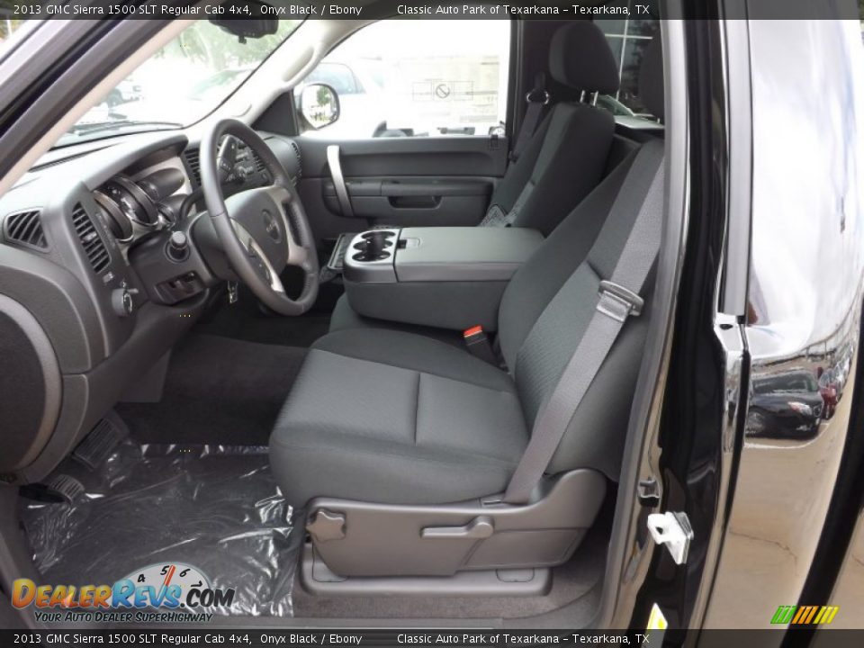 Ebony Interior - 2013 GMC Sierra 1500 SLT Regular Cab 4x4 Photo #13