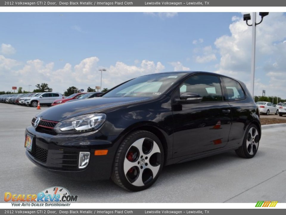 2012 Volkswagen GTI 2 Door Deep Black Metallic / Interlagos Plaid Cloth Photo #1