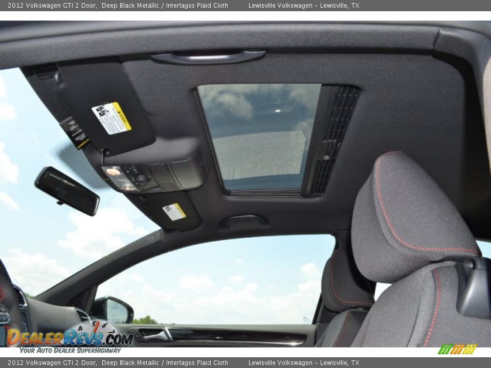 2012 Volkswagen GTI 2 Door Deep Black Metallic / Interlagos Plaid Cloth Photo #6