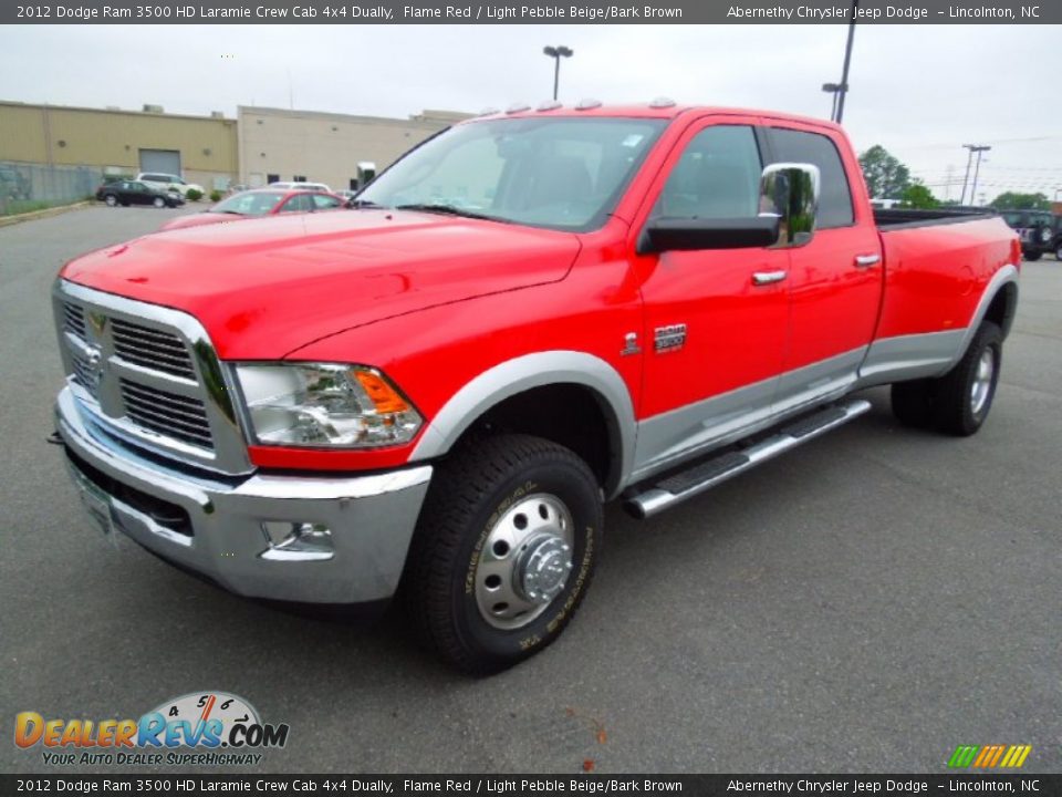 Front 3/4 View of 2012 Dodge Ram 3500 HD Laramie Crew Cab 4x4 Dually Photo #1