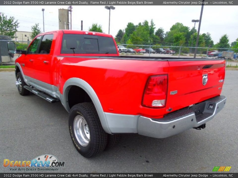 2012 Dodge Ram 3500 HD Laramie Crew Cab 4x4 Dually Flame Red / Light Pebble Beige/Bark Brown Photo #5