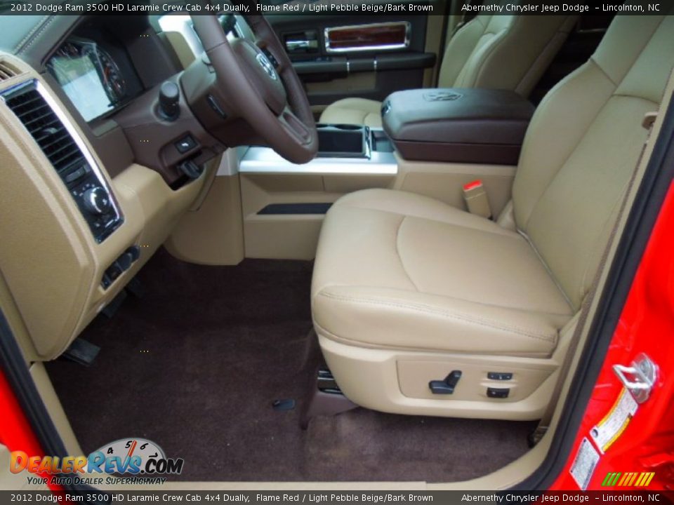 Light Pebble Beige/Bark Brown Interior - 2012 Dodge Ram 3500 HD Laramie Crew Cab 4x4 Dually Photo #8