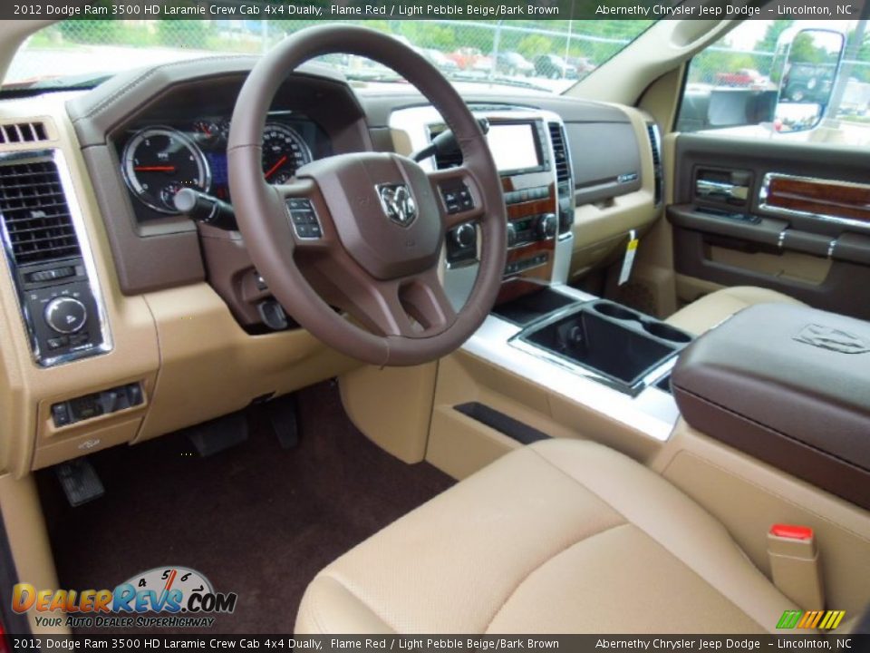 Light Pebble Beige/Bark Brown Interior - 2012 Dodge Ram 3500 HD Laramie Crew Cab 4x4 Dually Photo #31